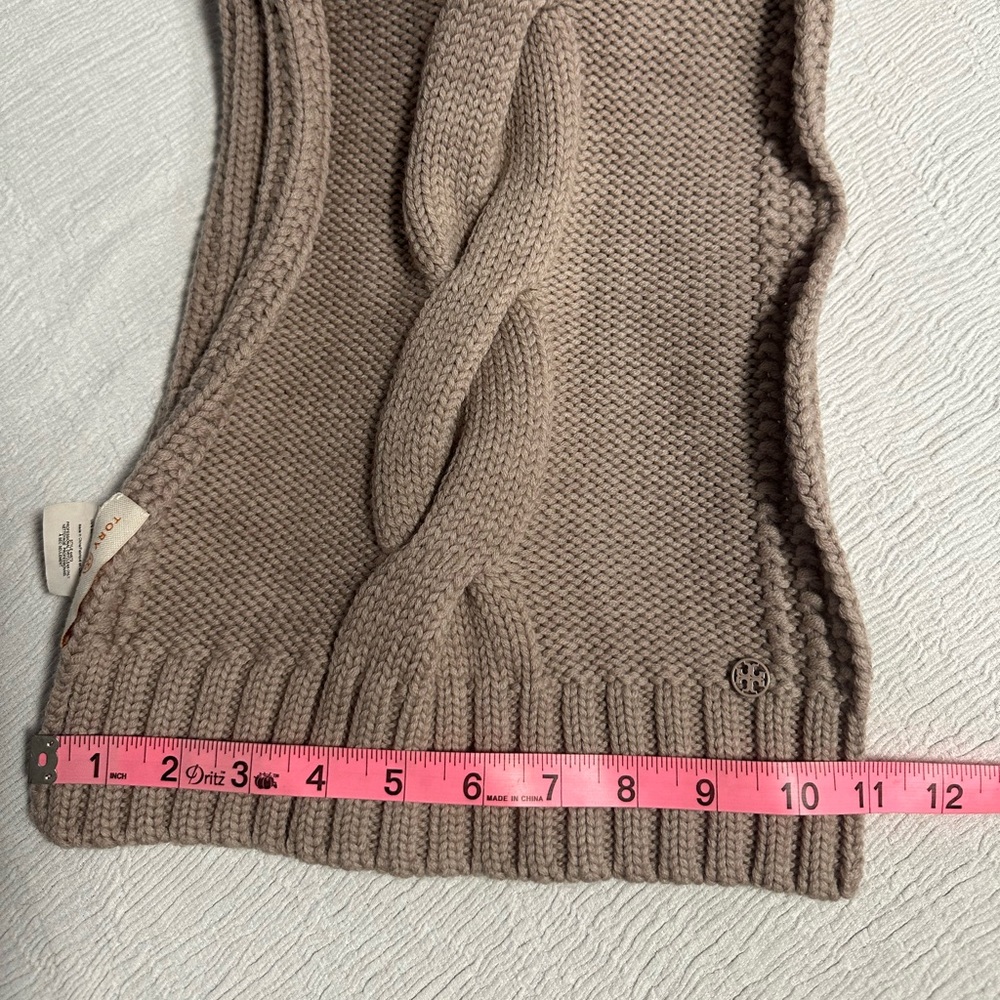 Tori Burch Marino wool Chunky Knit Scarf beautiful neutral camel tan, so soft!🤗 - Picture 7 of 7